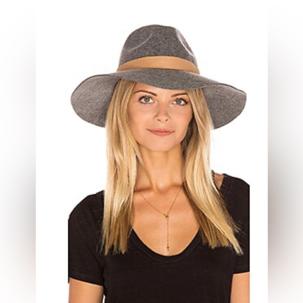 NWT Michael Stars Midnight Ride Wide Brim Hat in Heather Galvanized